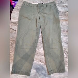 Tommy Hilfiger Women’s Size 2 Green Cotton Chino Pants Casual Ankle Straight Leg